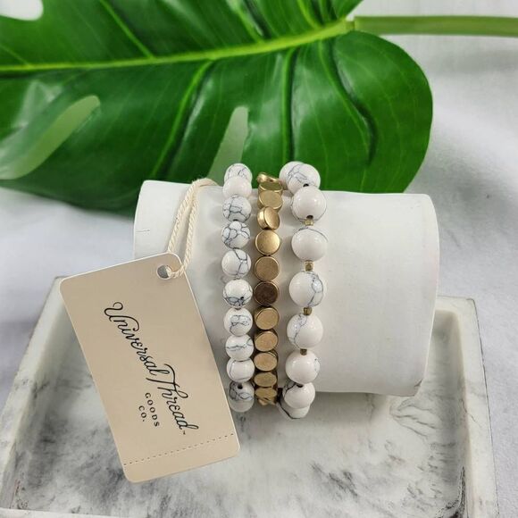 Universal Thread Genuine Stone Set of 3 Bracelets - Picture 1 of 1